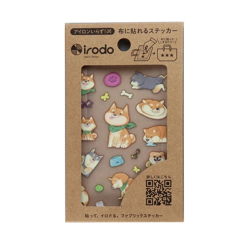 【irodo】Japanese non-ironing cloth stickers - Shiba Inu