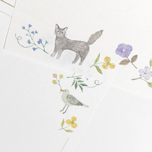 Washi Note Paper (Cat+Bird)