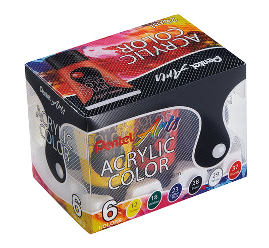 Pentel 塑膠彩 6色盒裝
Acrylic Color 6 Col. Set