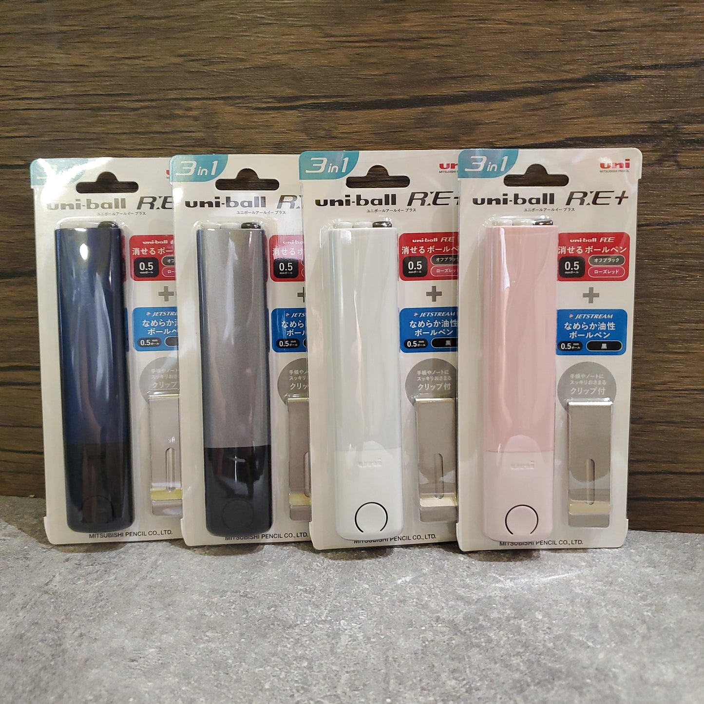 【推薦商品】三菱uni-ball R:E+ 彈出式筆組(可擦圓珠筆2色+ jet stream油性筆)