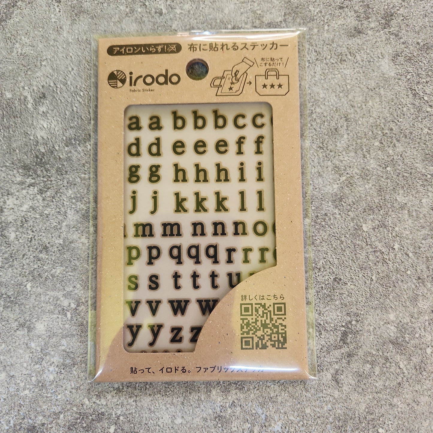 【irodo】Japanese-made non-iron cloth sticker- Alphabet Black