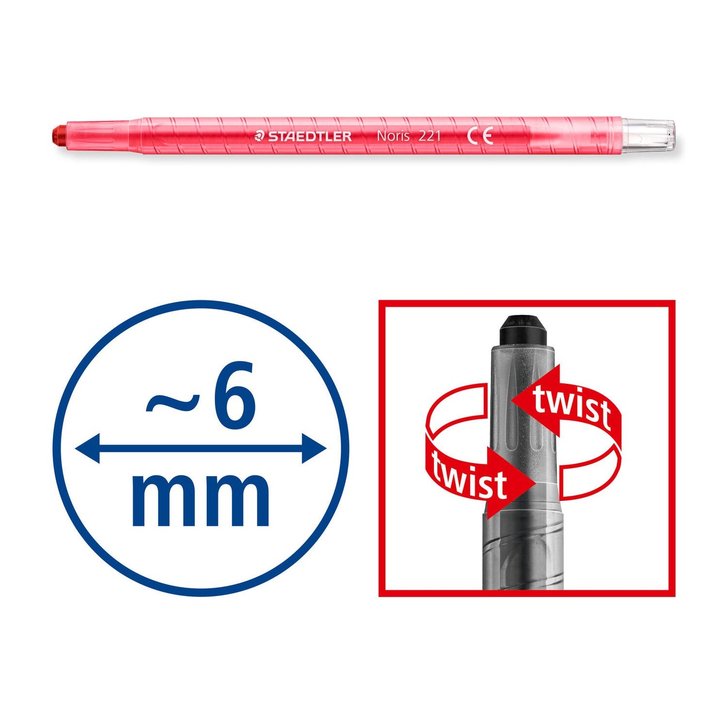 STAEDTLER Noris 12 Color Swivel Crayons