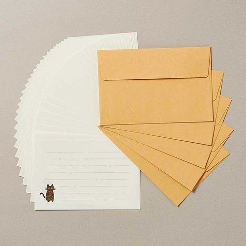 envelope letter paper set cat