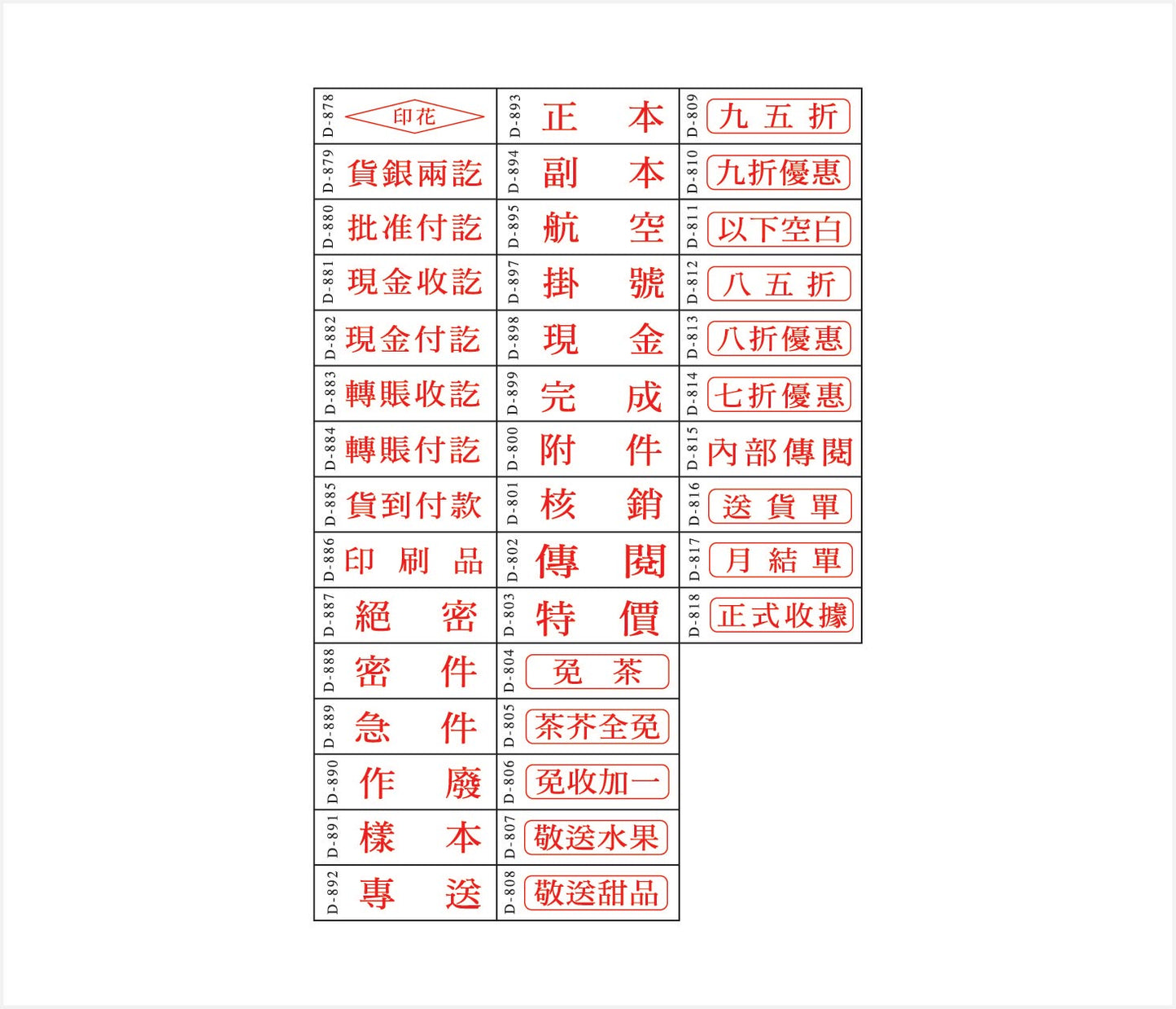 現貨原子印 (中文系列)