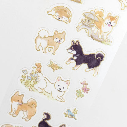 Japanese style sticker dog Shiba Inu