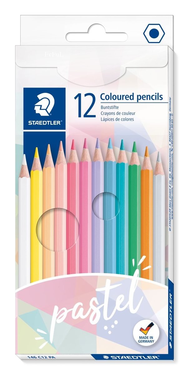 STAEDTLER Pastel line 粉色木顏色筆 12色