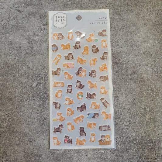 Mame Mame Animaru sticker 81226 Mame Shiba dog / Seal Size :H175 x W90 mm