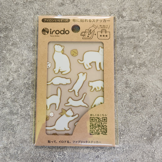 【irodo】日本製免燙布貼 - 白貓 2