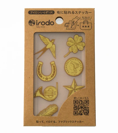 【irodo】Japanese non-iron cloth stickers - retro gold