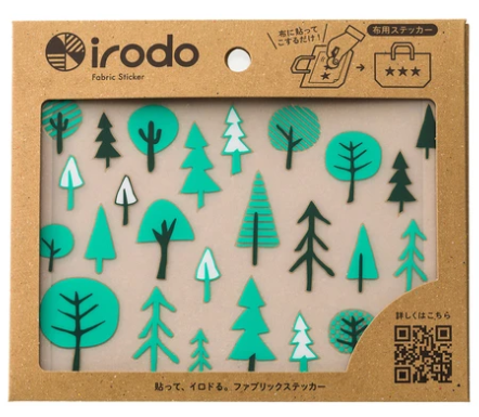 【irodo】Japanese non-iron cloth stickers - forest (green)