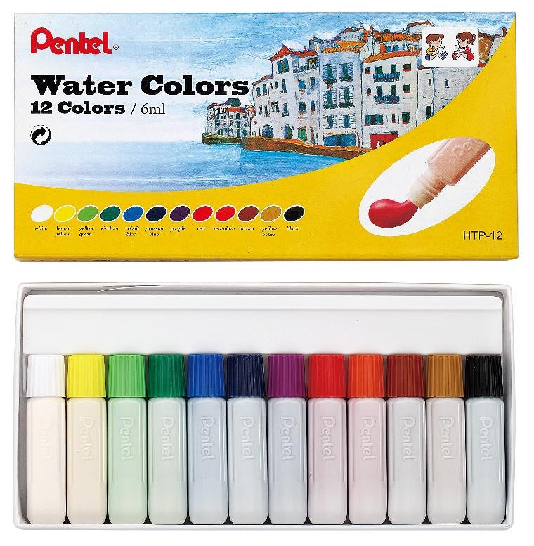 PENTEL Gum Stick Watercolor 12 Colors HTP-12 Watercolour (12 Colours)