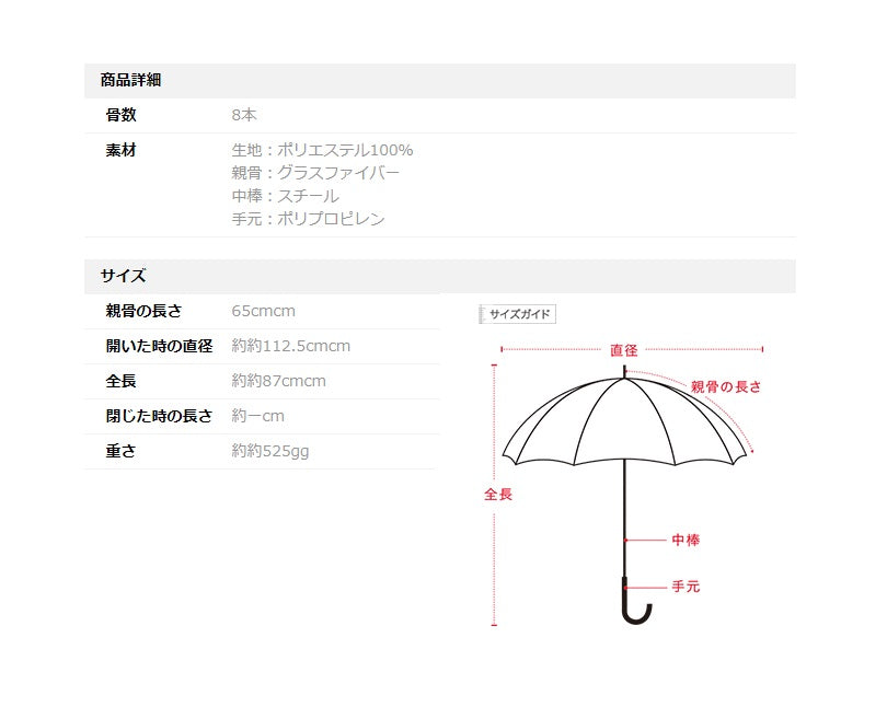 【Japan mabu】STRENGTH EVO High Strength 8 Rib Windproof Straight Umbrella