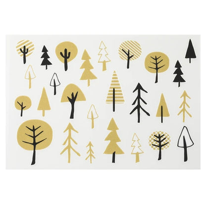 【irodo】Japanese-made non-iron cloth stickers - Forest (Gold)