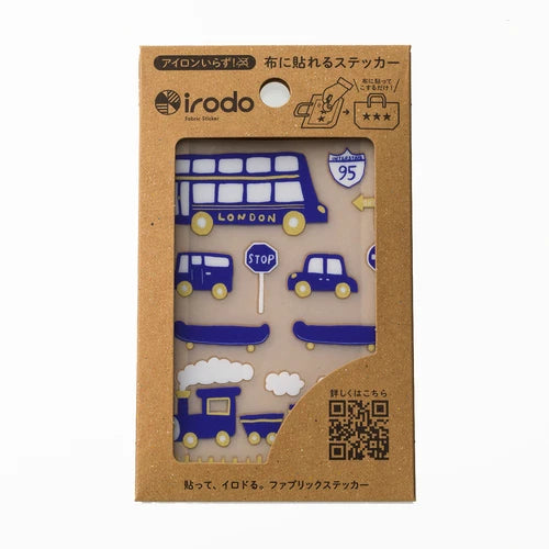 【irodo】日本製免燙布貼 - 交通工具 (藍色)
