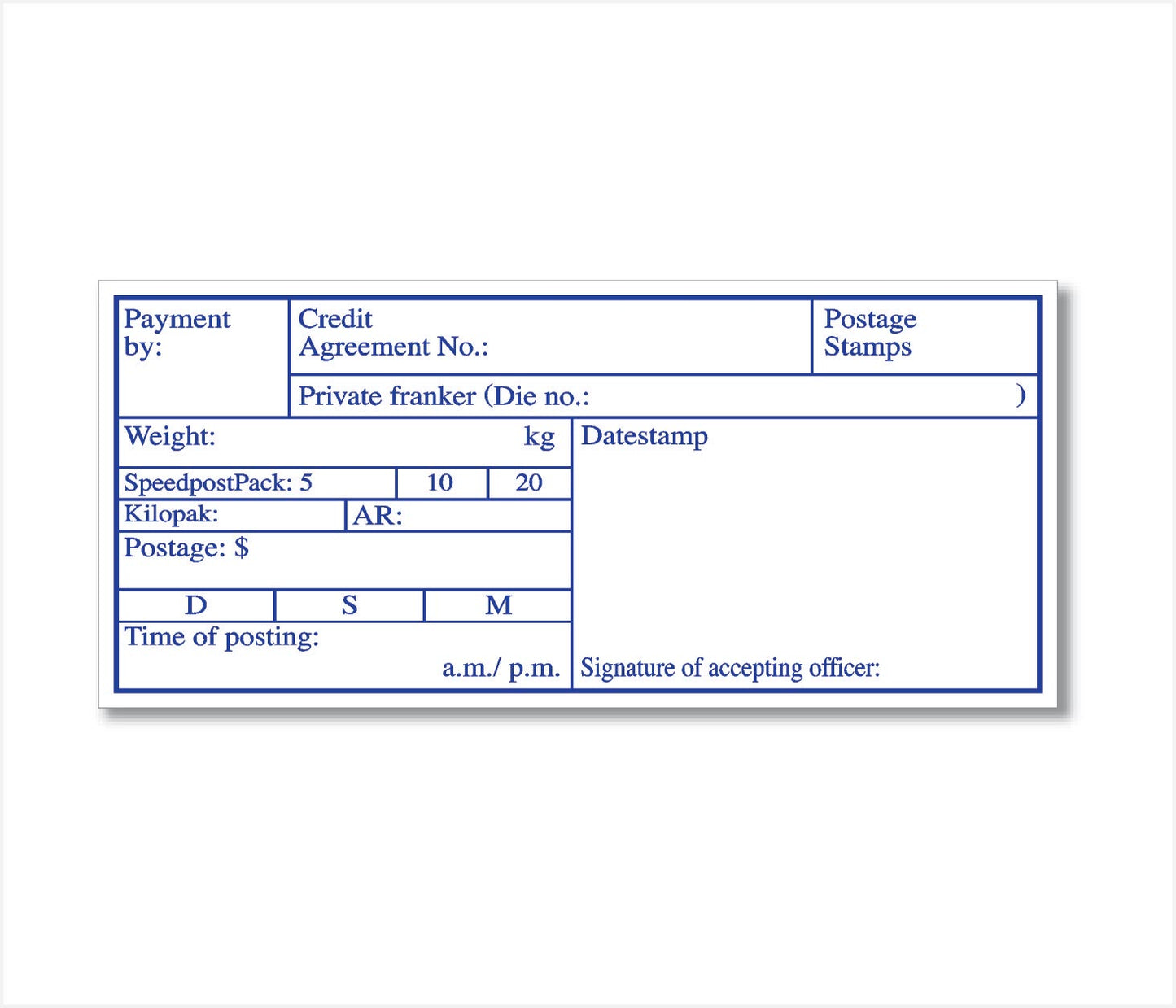 P458 Atomic Imprint (within 45 x 101mm) - Rectangular