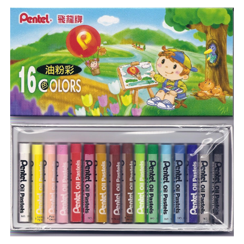 Pentel Flying Dragon Oil Pastels
PHN-16H Oil pastel (16 Colours) in 16-color box