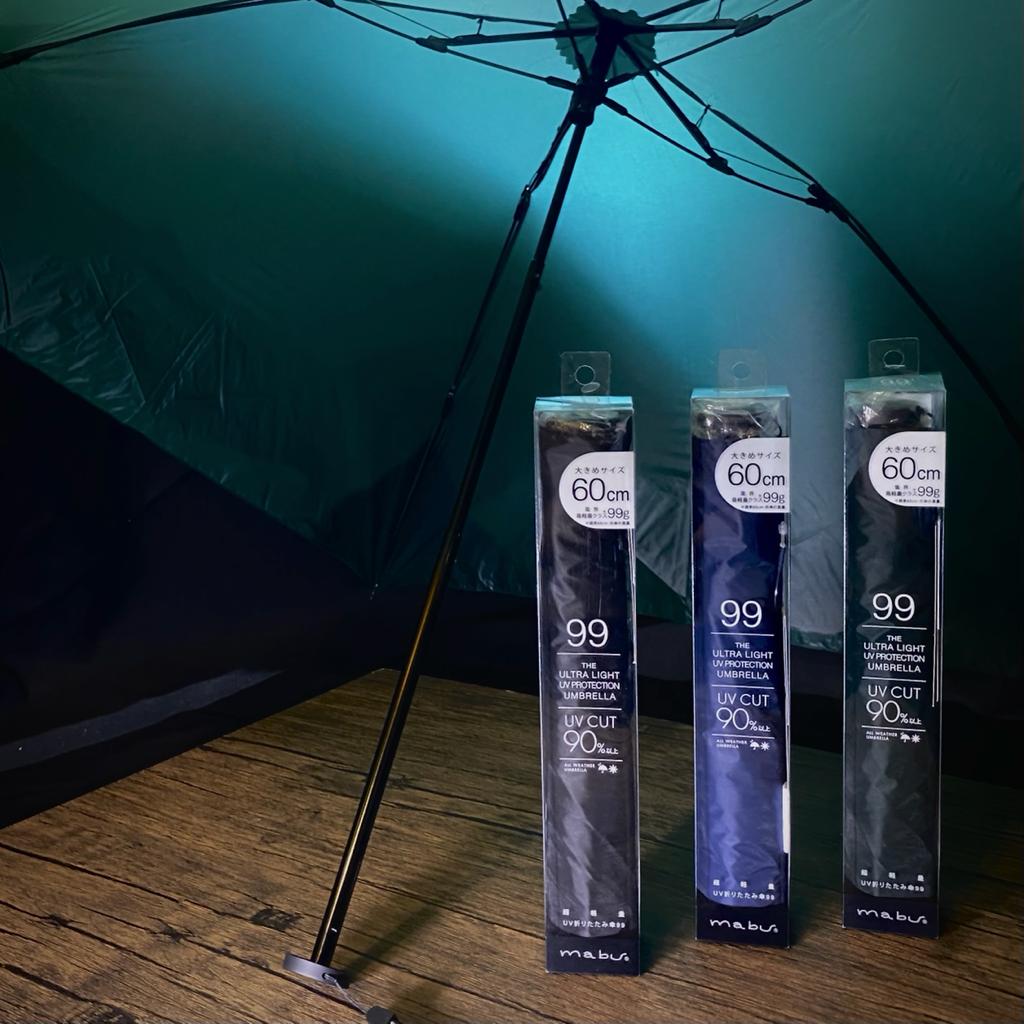 【Japan mabu】Ultra Lightweight Anti-UV Folding Umbrella (Large Size 60cm x Ultra Lightweight 99g)