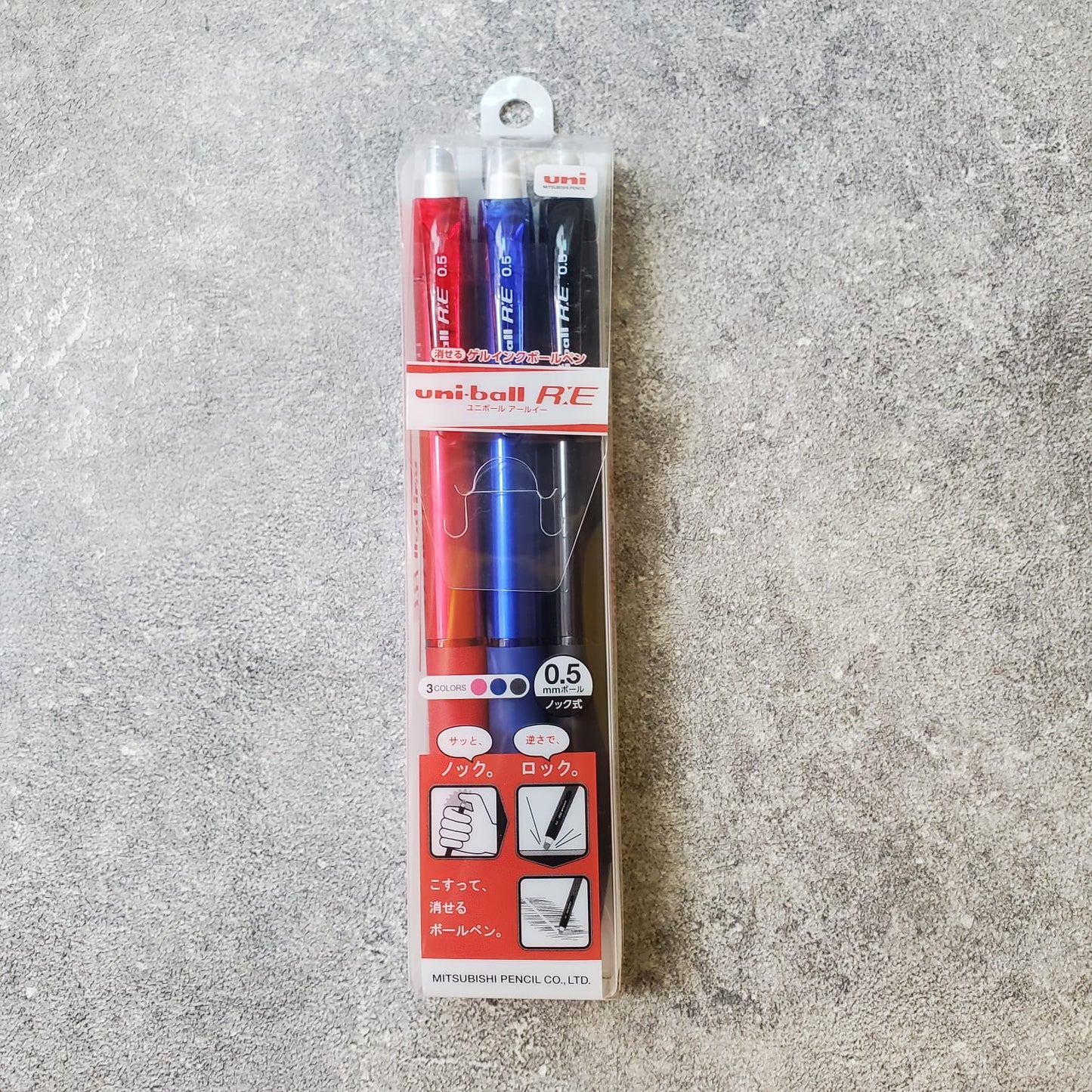 Mitsubishi uni-ball “R:E” Erasable Ball Pen 0.5mm (3 colors)