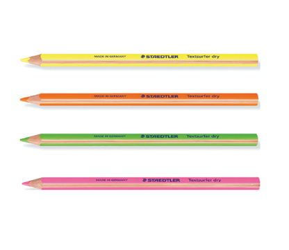 STAEDTLER Textsurfer Triangular Dry Highlighter Pencil Triangular Fluorescent Pencil