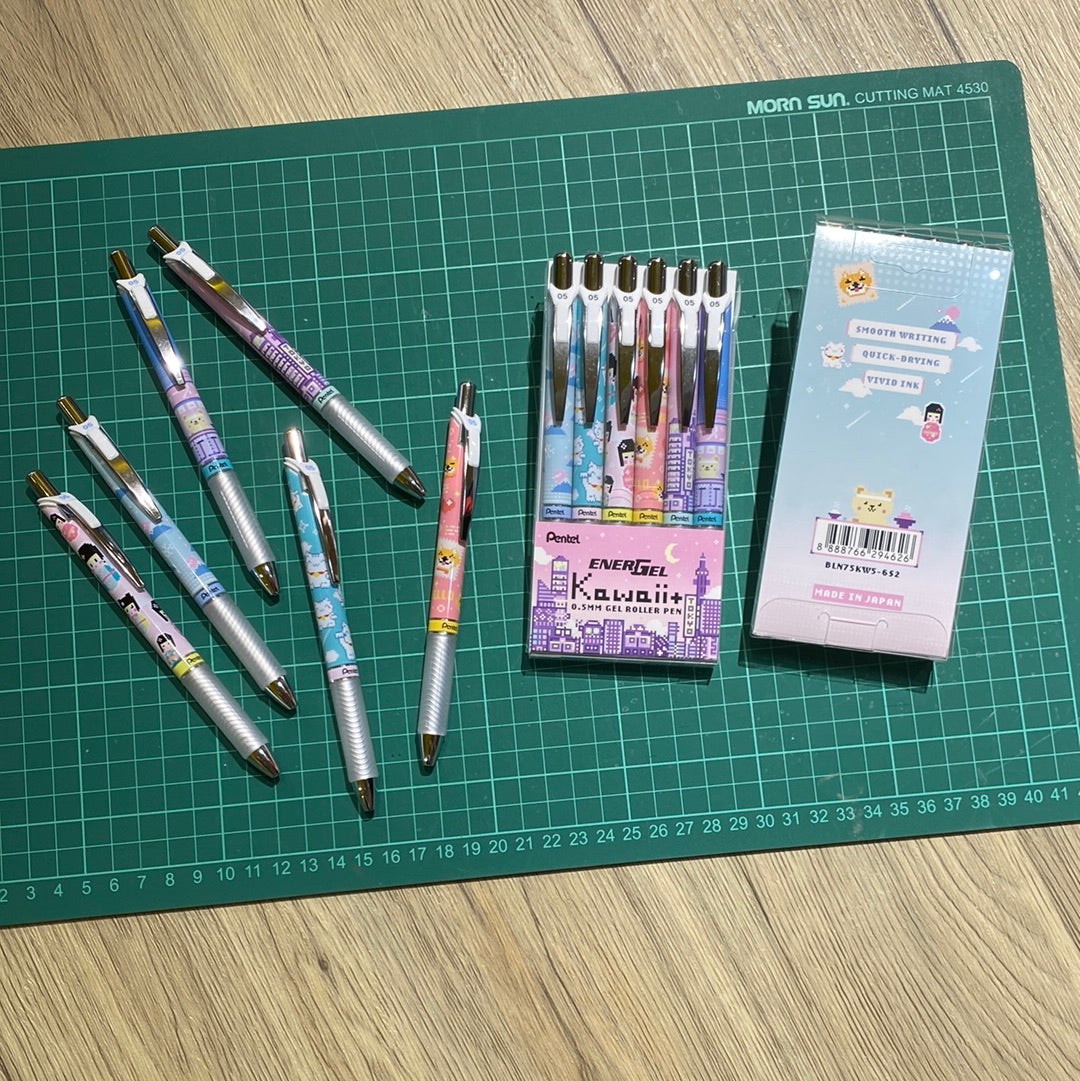 ENERGEL Kawaii+ Pixel Art Series Ballpoint Pen