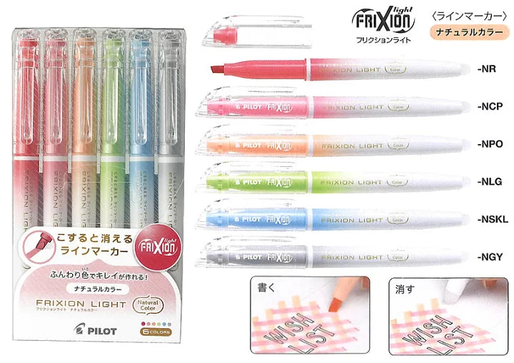 PILOT Frixion Scrub Highlighter (Pastel/Natural)